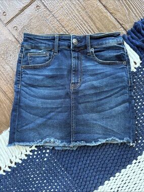 American Eagle Denim Hi-Rise Mini Jean Skirt - Dark Blue